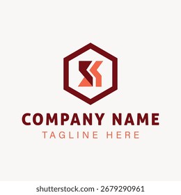 Projeto de logotipo da carta criativa SK em estilo de marca de palavra plana mínima, ilustração vetorial ideal para a marca