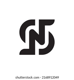 Letras creativas logotipo de SN NS en monograma
