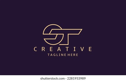 Creative letter ST, ST Logo Design Template Vector. Modern S T logo design.