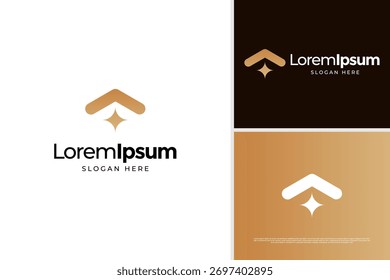 Creative letter A with Star logo design concept