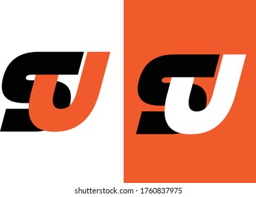 Creative Letter SU Logo design S U Initial icon design