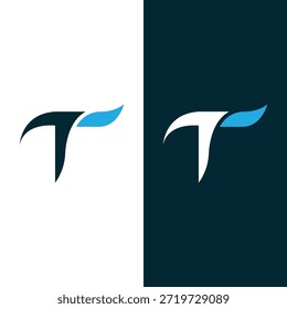 Creative Letter T Flying Logo Icon Vector y Arte vectorial de stock.