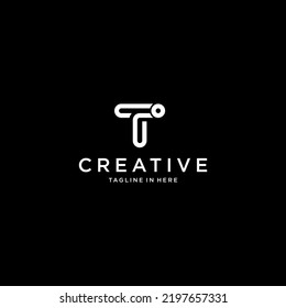 creative letter T logo, abstract initial TI vector template	