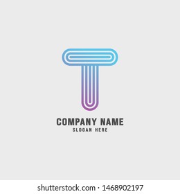 Creative Letter T Logo design vector template. Friendly funny ABC Typeface. Colorful Alphabet collection. Type Characters Logotype symbols