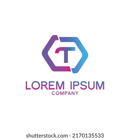 Creative Letter T logo design with point or dot symbol