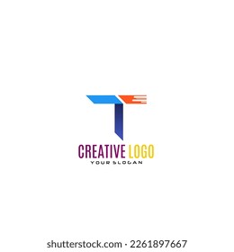 Creative Letter T Logo Design.