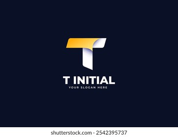 Creative Letter T Stylish Gradient Logo Inspiration. Gradient Bold and Vibrant Letter T Monogram Vector Logo Design. T Character Initial Logo Symbol