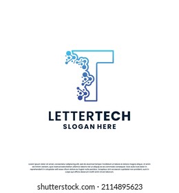 creative letter T tech, science, lab, data computing logo design for your business identity
