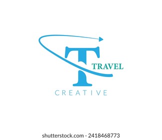 Creative Letter T tour and travel logo design vector.