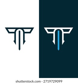 Letra creativa T tipografía logo diseño ilustración Vector de stock.