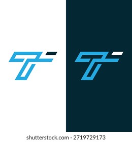 Letra creativa T tipografía logo diseño ilustración Vector de stock.