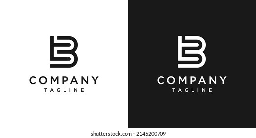 Creative Letter TB Monogram Logo Design Icon Template White and Black Background