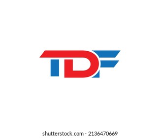 Letra creativa Icono de logotipo TDF Diseño Elementos de plantilla de vectores.	