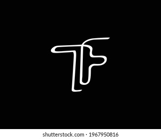 Design-Vektorgrafik-Vorlage für kreativen Buchstaben TF-Logo