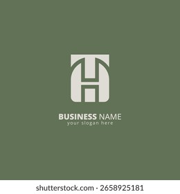 Creative Letter TH HT Logo Design mit modernem Minimal Style.
