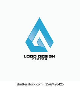 Creative Letter A Triangle Logo Design Vector