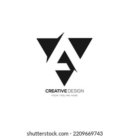 Creative letter A triangle shape monogram logo