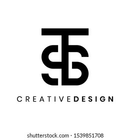 Creative letter TS logo design vector