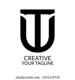 Creative Letter TU Logo design vector template.  MONOGRAM, ABC Typeface monogram. Alphabet. Type Character Logotype symbol.