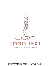 Plantilla de logotipo F tipo carta creativa, luchando por el camino del crecimiento espiritual y el desarrollo, la conexión con el reino espiritual y la ayuda de poderes superiores
