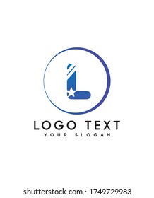 Creative letter type L with star  & stripe  logo template, vector logo for business and company identity 