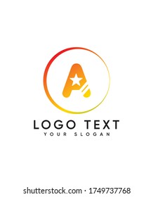 Creative letter type A with star  & stripe  logo template, vector logo for business and company identity 