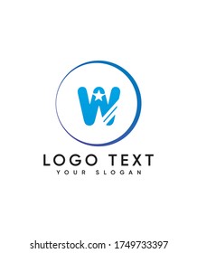 Tipo de letra creativa W con plantilla de logotipo estrella y rayas, logotipo vectorial para identidad empresarial y de empresa 