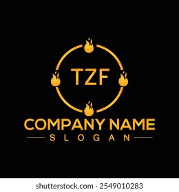 Creative letter TZF unique logo design vector and Illustration