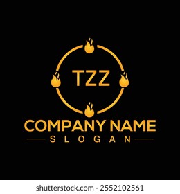 Creative letter TZZ unique logo design template for company