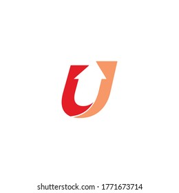 letra creativa u flecha o logotipo de arriba