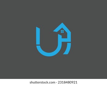 Creative letter u h home logo design Vectors and Illustrations