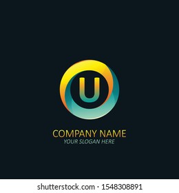 Creative letter U logo with circle element
