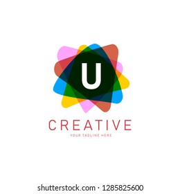 Creative Letter U Logo design vector template. Friendly funny ABC Typeface. Colorful Alphabet collection. Type Characters Logotype symbols. - Vector 