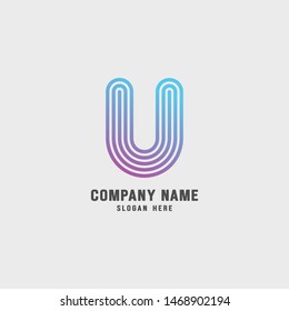 Creative Letter U Logo design vector template. Friendly funny ABC Typeface. Colorful Alphabet collection. Type Characters Logotype symbols