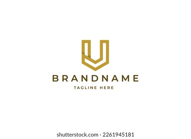 Creative letter U minimalist logo design concept. Initial symbol for corporate business identity. Alphabet vector element