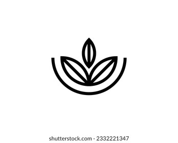 creative letter U nature leaves logo design