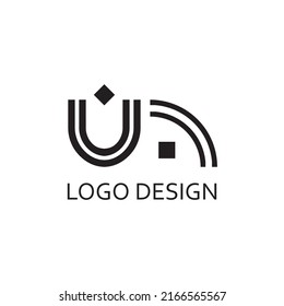 creative letter ua monogram for logo design template