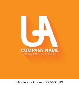 Design-Vorlage für UAlogo für kreative Buchstaben, Logo für Initialen, minimalistisches Logo, flaches Logo-Design