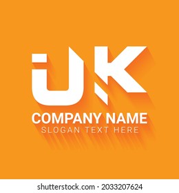 creative letter UK logo design template , Initials logo, minimalist logo, flat logo design