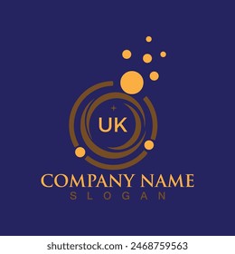 Creative letter UK unique logo design vector and Illustration