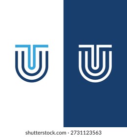 Letra criativa UT Monograma ícone de logotipo design modelo elementos Stock Vetor.