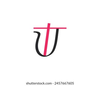 Creative Letter UT oder TU Logo Design Vorlage