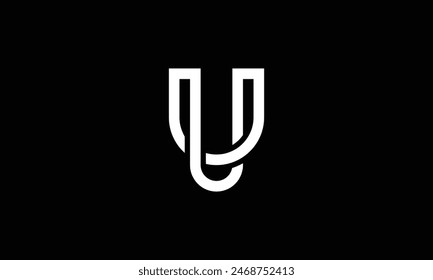 Creative Letter UU Monogram Logo Design Icon Template White and Black Background