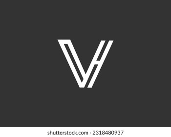 Creative letter v h logo design Vectors and Illustrations