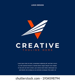 Creative Letter V icon logo design vector illustration. Alphabet letter VV logo design color editable