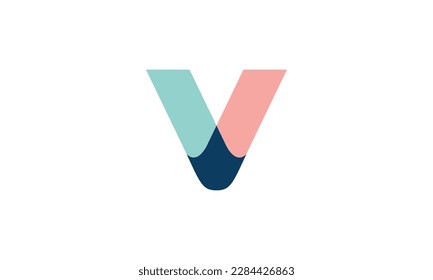 Plantilla vectorial de diseño de logotipo V de carta creativa