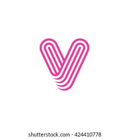 Creative Letter V Logo design vector template Linear. Type Character Symbol Logotype.