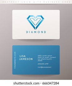 Creative Letter V Logo Design with Business Card Template : Vector Illustration
