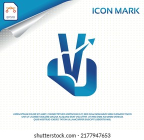 Creative letter v modern digital travel logo