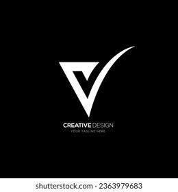 Creative letter V right sign modern logo